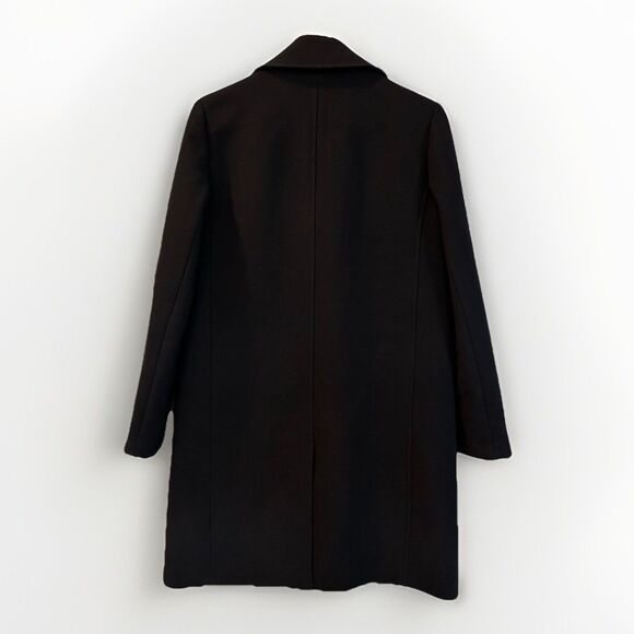 J.CREW BLACK CLASSIC LADY DAY COAT ITALIAN DOUBLE CLOTH WOOL SZ 4 OVERCOAT - Picture 2 of 7